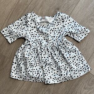 Baileys blossoms White Dress with Black Spot Print tunic shirt bay girl